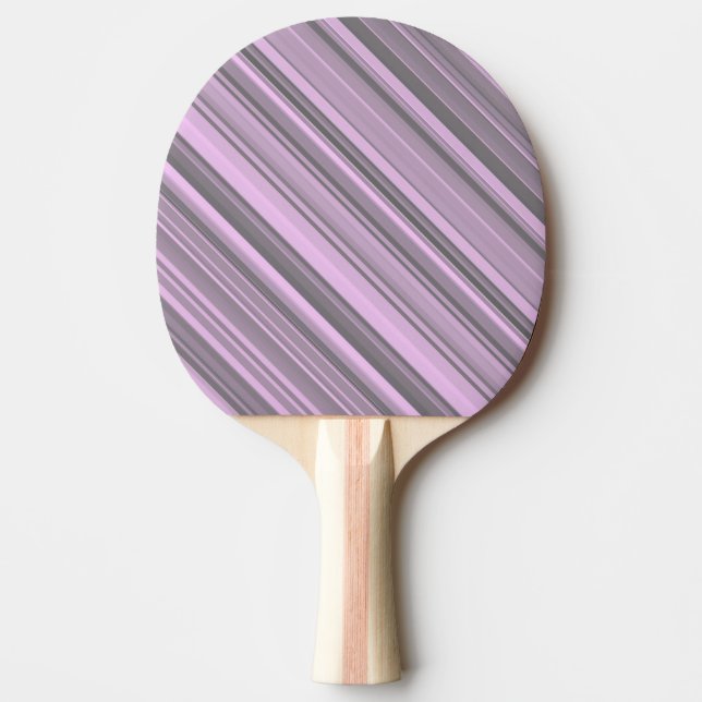 Purple Grey Stripes Ping Pong Paddle (Front)