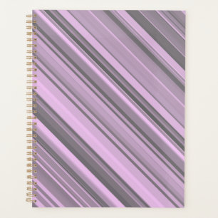 Purple Grey Stripes Planner