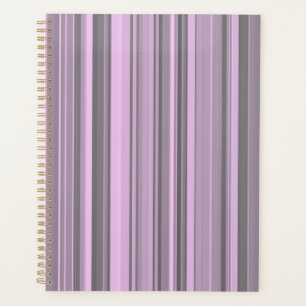 Purple Grey Stripes Planner