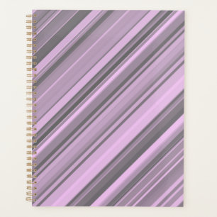Purple Grey Stripes Planner