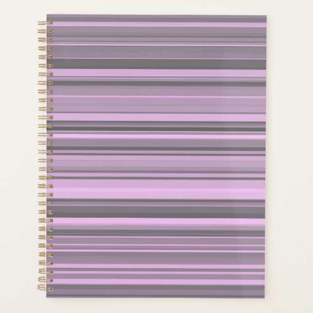 Purple Grey Stripes Planner (Front)