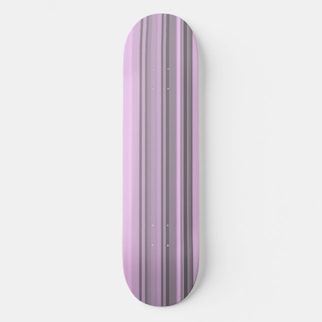 Purple Grey Stripes Skateboard (Front)