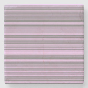 Purple Grey Stripes Stone Coaster