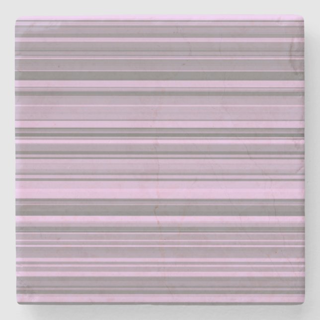 Purple Grey Stripes Stone Coaster (Front)
