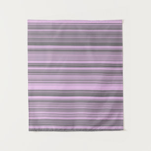Purple Grey Stripes Tapestry