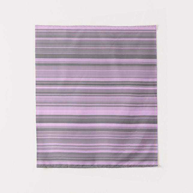 Purple Grey Stripes Tapestry (Front)