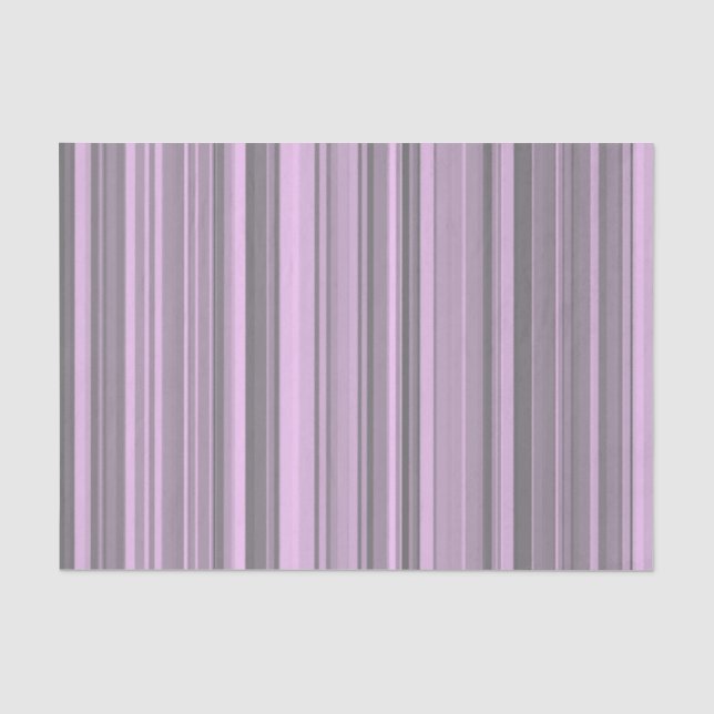 Purple Grey Stripes Tissue Paper (Front)
