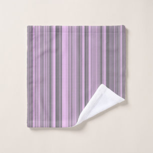 Purple Grey Stripes Wash Cloth