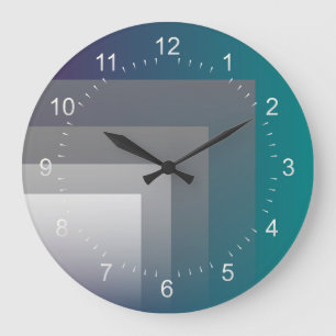 purple grey teal large clock