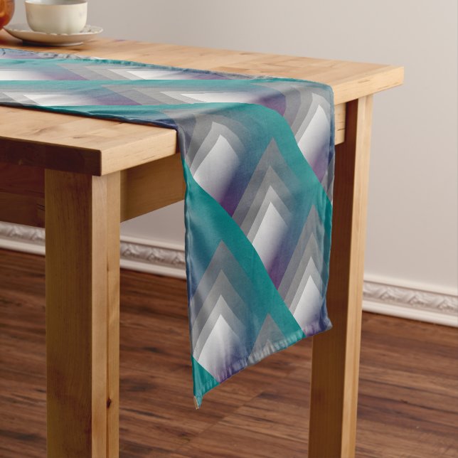purple grey teal short table runner (In Situ)