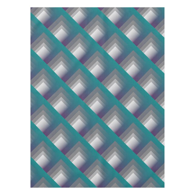 purple grey teal tablecloth (Front)