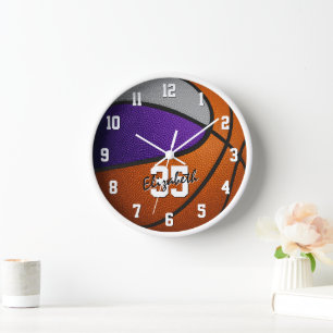 purple grey team colours basketball player name clock