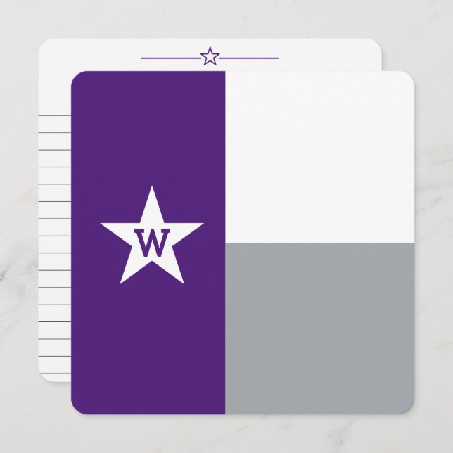 Purple & Grey Texas Flag Flat Card (Front/Back)