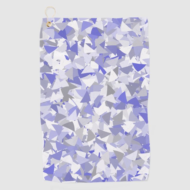 Purple Grey Triangle Pattern Golf Towel (Front)