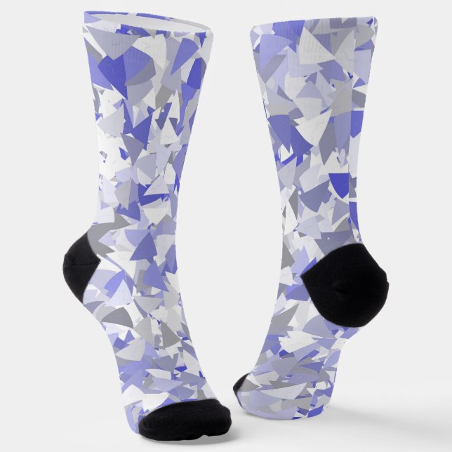 Purple Grey Triangle Pattern Socks (Angled)