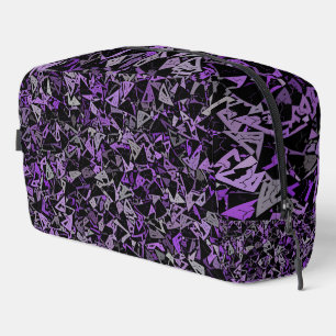 Purple Grey Triangle Pattern Toiletry Bag
