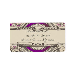 Purple Grey Vintage RSVP Return Address Label