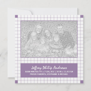 Purple Grid Photo Announcement