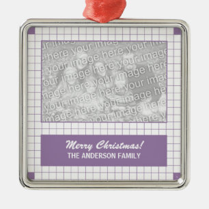Purple Grid Photo Metal Tree Decoration