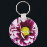 Purple Groomsman Bouquet Key Ring<br><div class="desc">A gorgeous image to compliment all of your Groom Party Wedding Keychains!</div>