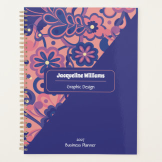Purple Groovy Psychedelic 60s 70s Floral Planner
