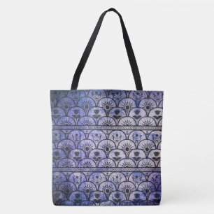 Purple Grunge Bohemian Style, Patterned Tote Bag