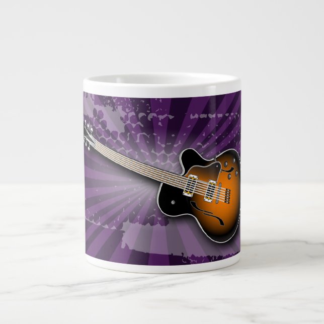 Purple Grunge Burst Guitar Speciality Mug (Front)