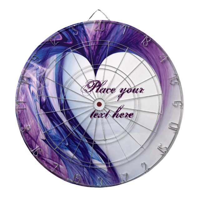 Purple Grunge Heart Dartboard (Front)