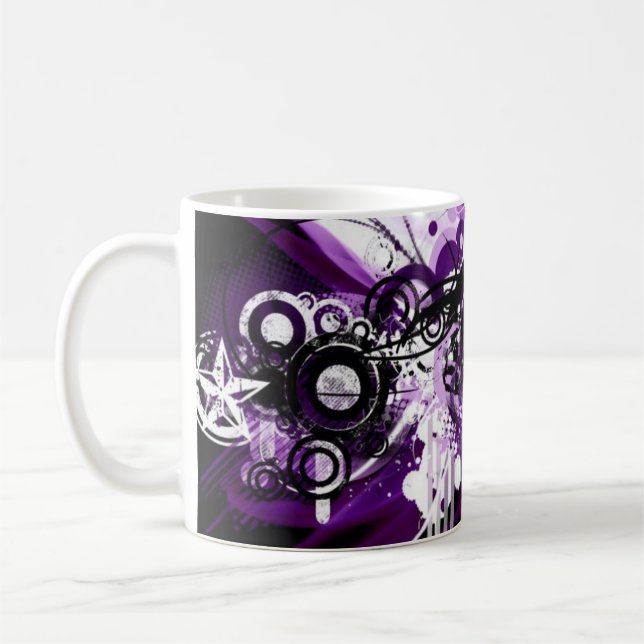 Purple grunge star mug (Left)