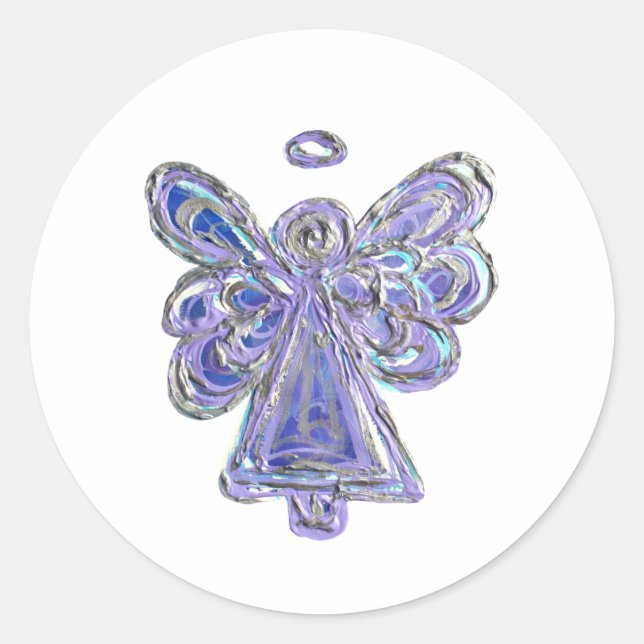 Purple Guardian Angel Art Decal Stickers (Front)