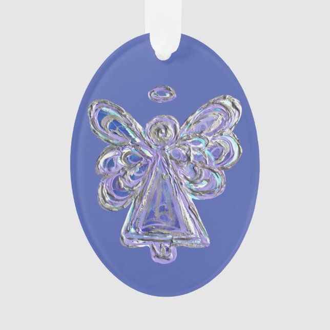 Purple Guardian Angel Christmas Pendant Ornament (Front)