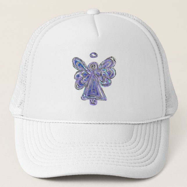 Purple Guardian Angel Custom Art Hat or Cap (Front)
