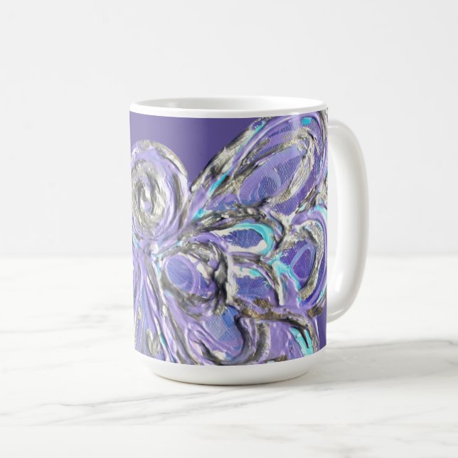 Purple Guardian Angel Custom Coffee Mug Cups (Front Right)