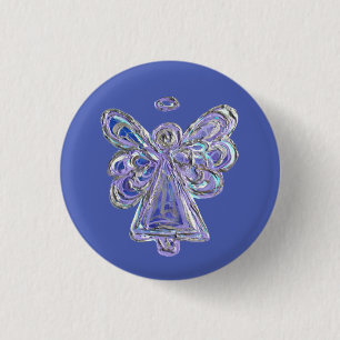 Purple Guardian Angel Custom Holiday Button Pins