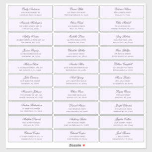 Purple guest names address. Wedding shipping label