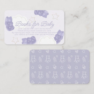Purple Gummy Bear Baby Shower Book Request Enclosure Card