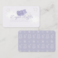 Purple Gummy Bear Baby Shower Diaper Raffle Ticket