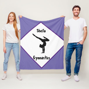 Purple Gymnastics Personalised  Fleece Blanket