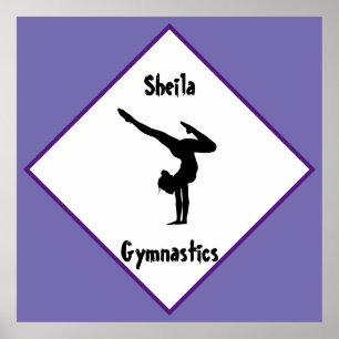 Purple Gymnastics Personalised      Poster