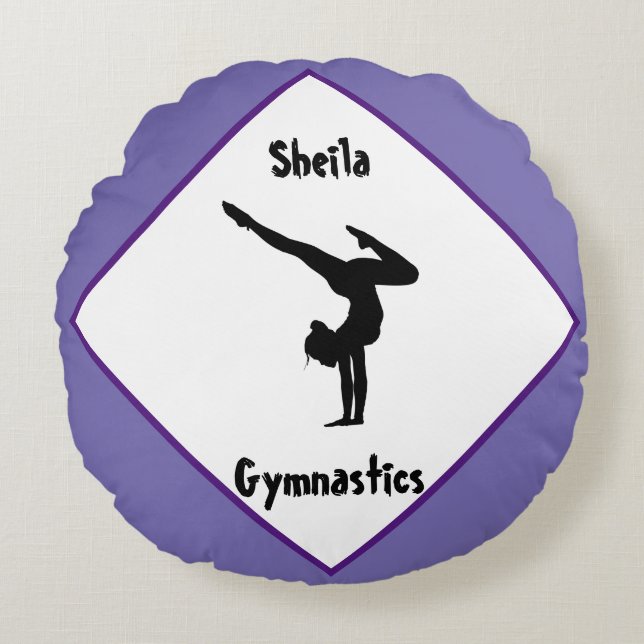 Purple Gymnastics Personalised    Round Cushion (Front)