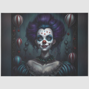 Purple Hair Halloween Clown Decoupage Paper