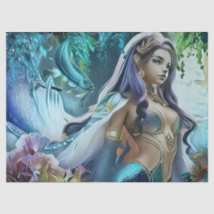 Purple Hair Mermaid Tissue Paper
