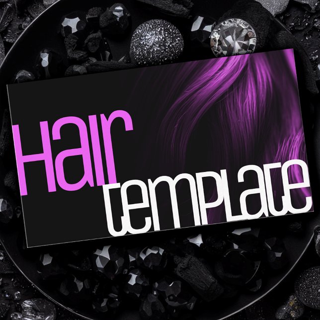 Purple Hair Modern Neon Bright Colours Hairdresser Business Card (Creator Uploaded)