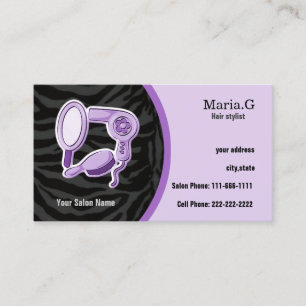 Purple Hair Salon cards with appointment on back