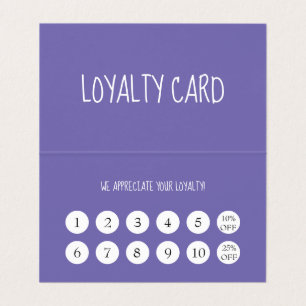 Purple Hairdressers Folded Business Loyalty Card