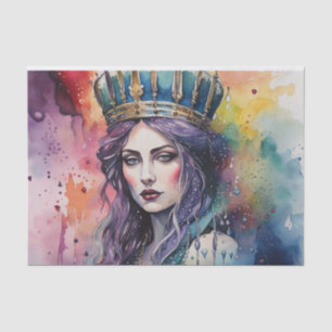 Purple Haired Queen Rainbow LGBTQ Royal Tissue Paper