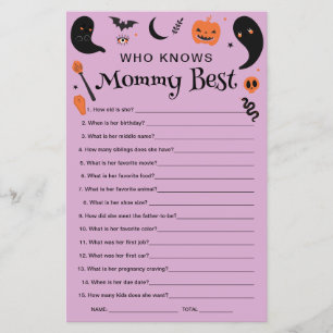 Purple Halloween Baby Shower Who Knows Mummy Best