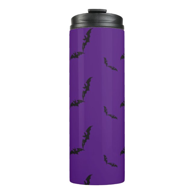 Purple Halloween/bat  Thermal Tumbler (Front)