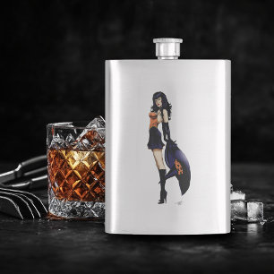 Purple Halloween Cute Witch Hip Flask