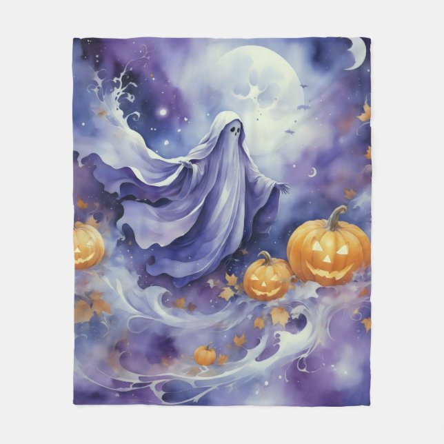 Purple Halloween  Fleece Blanket (Front)